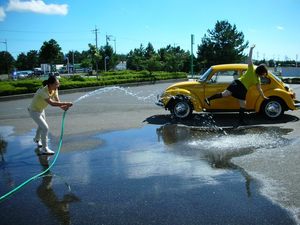 水まき！